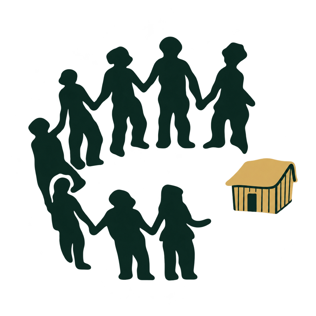 LEMASMO icon with eight community figures and a traditional house